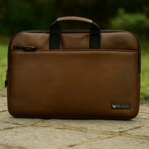 IRADA Dark Brown Leather Laptop Sleeve with Handle